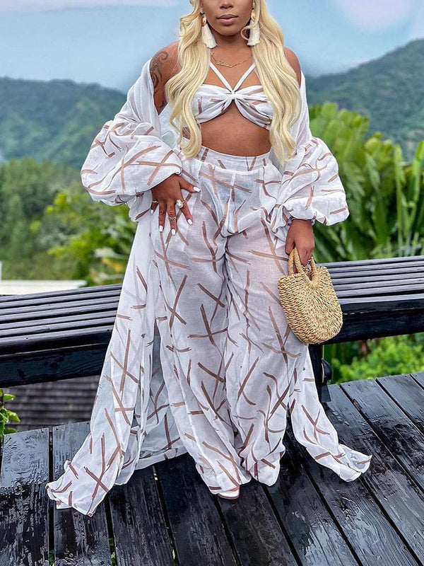 Vacation Sheer Three-Piece Set