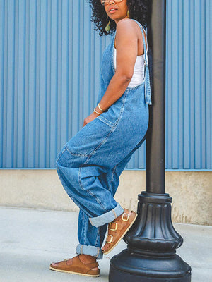 Scoop Neck Denim Overall