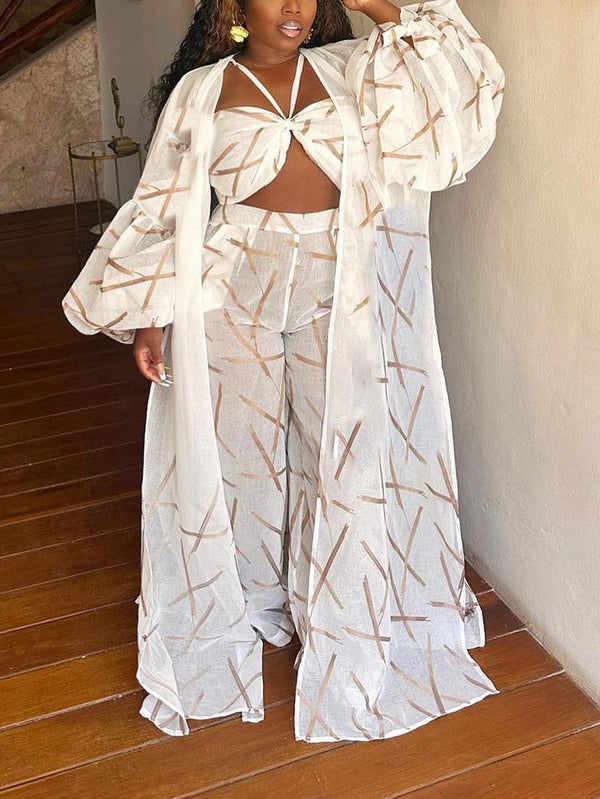 Vacation Sheer Three-Piece Set