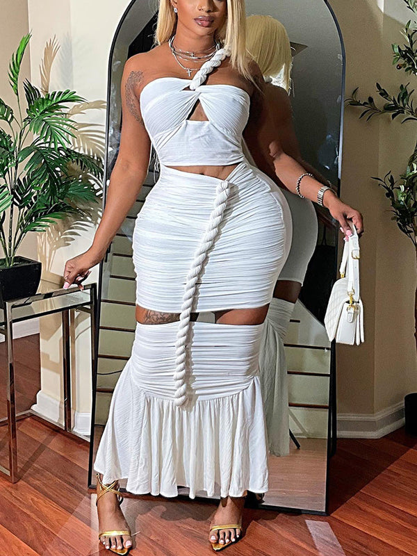 Twist Rope Cutout Maxi Dress