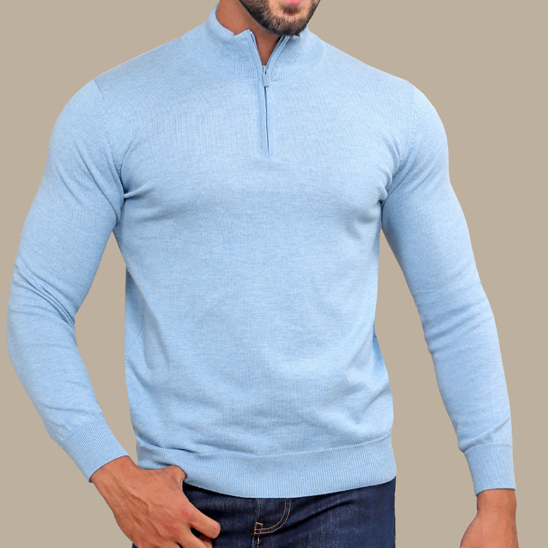 Men's Half-Zip Cotton Sweater