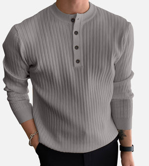 Striped Round Neck Collar Shirt