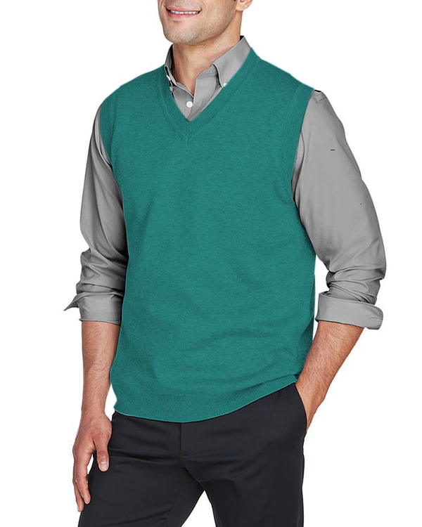 Gentleman's V-Neck Cashmere Peplum Vest