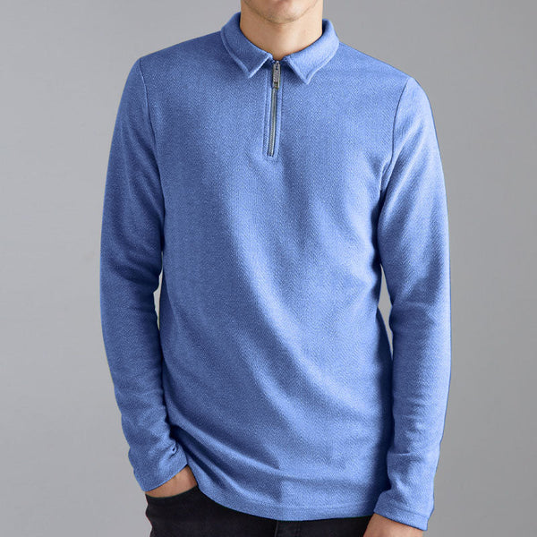 Men's Long Sleeve Soft Slim Fit Polo Sweater