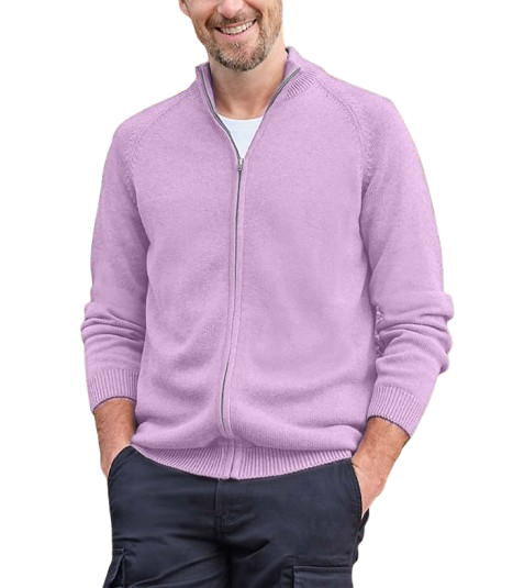 Men's Basic Cotton Zip Sweater