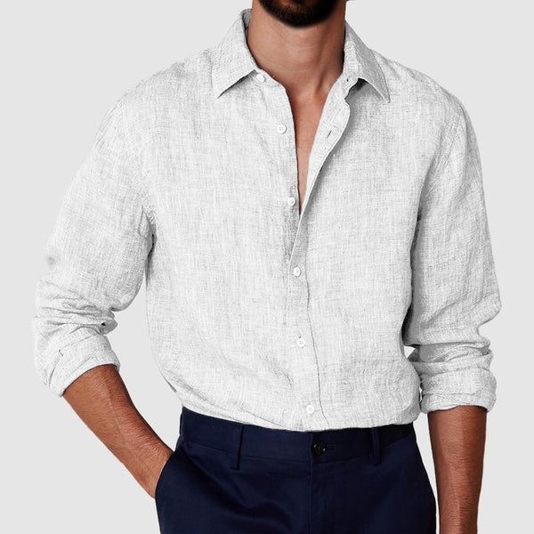 Men's cotton and linen anti-wrinkle shirt