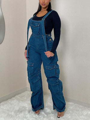 Denim Cargo Pocket Overall