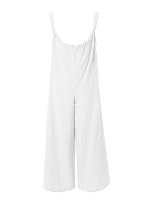 Sleeveless Wide Leg Overalls