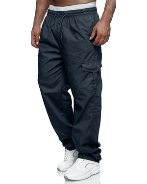 Men's Cargo Pants Relaxed Fit Sport Pants Jogger Sweatpants Drawstring Outdoor Trousers with Pockets