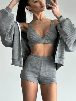 Cozy Ribbed Three-Piece Set