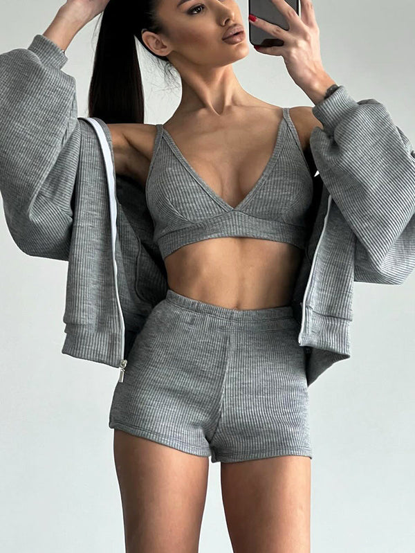 Cozy Ribbed Three-Piece Set