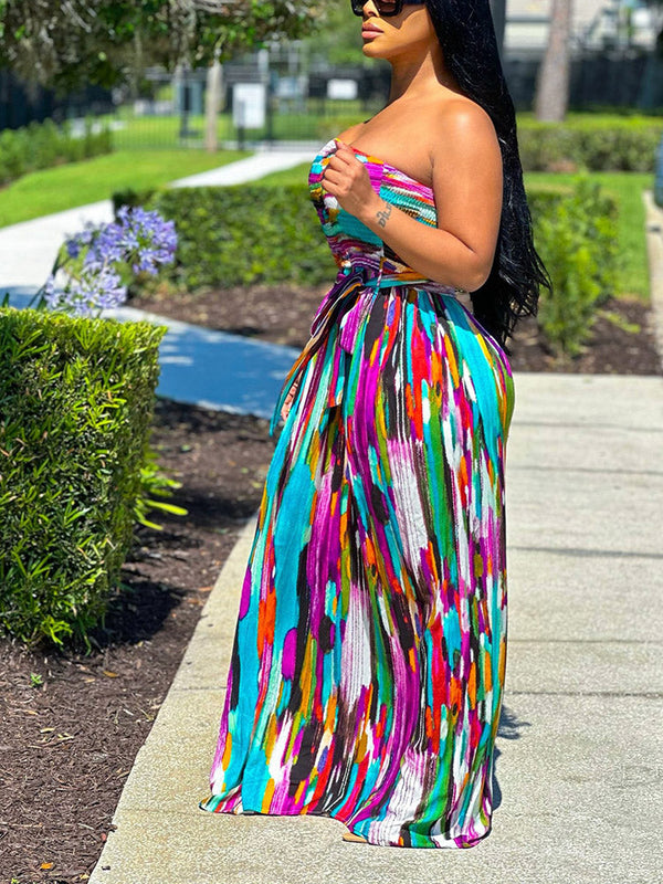 Tube Boho Beach Wide Leg Jumpsuit