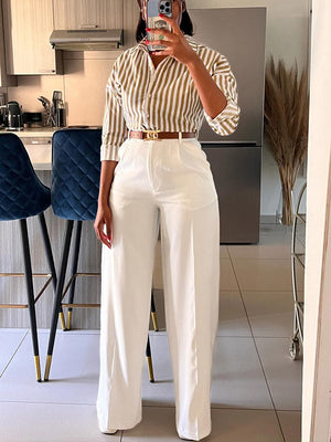 Solid Wide Leg Pants