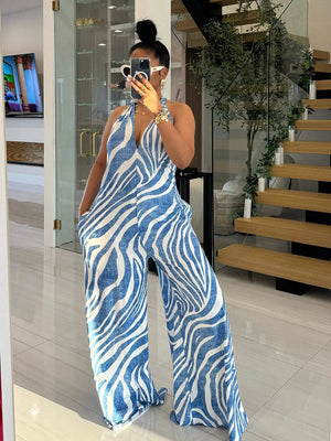 Printed Halter Jumpsuit