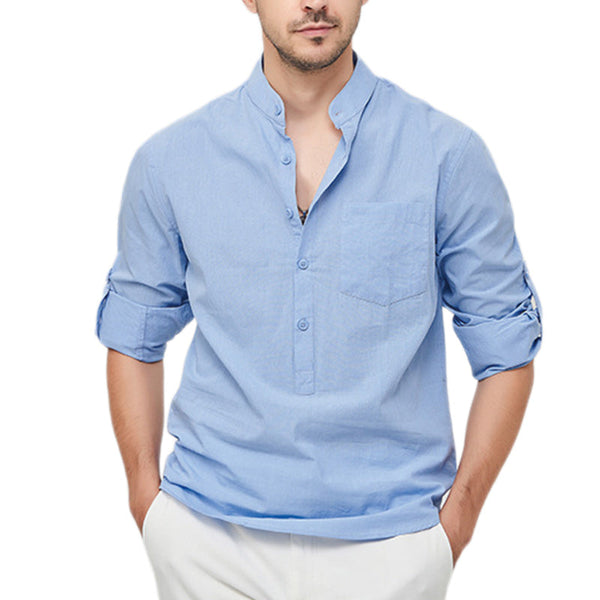 Men's Cotton Henley Vacation Shirt