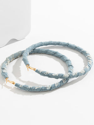 Denim Hoop Earrings