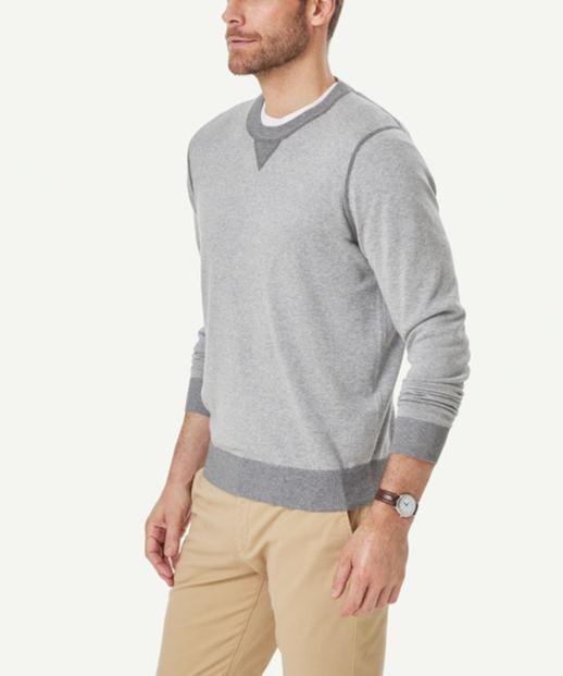 Men's Two Color Crew Neck Knit Shirt