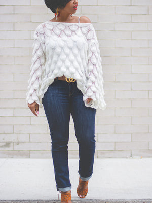 Hollow One Shoulder Sweater