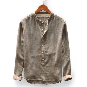 Provence Linen Cotton Long-Sleeve Shirt