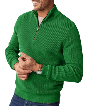 Gentleman's Waffle Half-Zip Knit Sweater