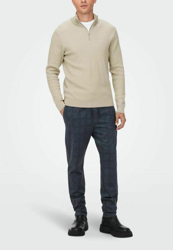 Men's Casual Long Sleeve Half Zip Sweater