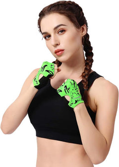 YM & Dancer P85 Woman Half Finger Girl Short Fingerless Gloves for Indoor Yoga Gym Fitness Body Building Training Outdoor Cycling Motorcycle Skate Skateboard Roller Skating Running Exercise