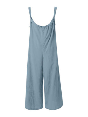 Sleeveless Wide Leg Overalls