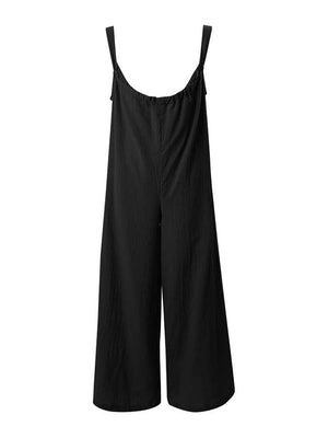 Sleeveless Wide Leg Overalls