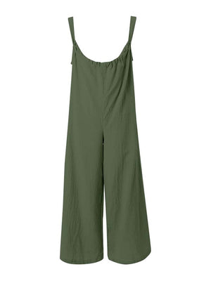 Sleeveless Wide Leg Overalls