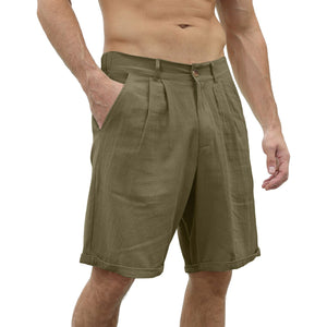 Men's Shorts Linen Shorts Summer Shorts Beach Shorts Pocket Plain Comfort Breathable Outdoor