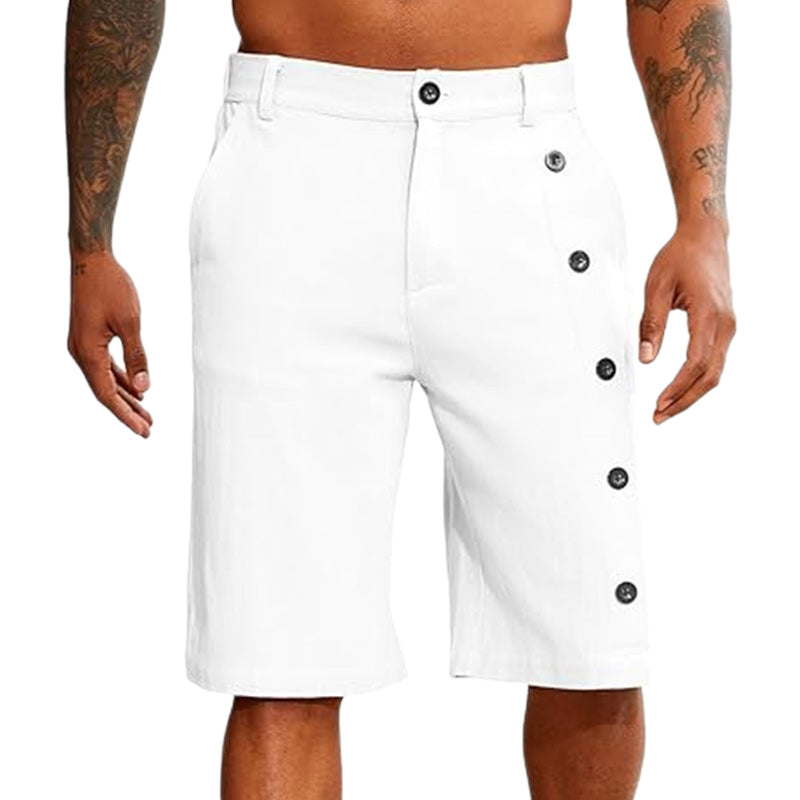 Mens Linen Shorts Casual Stretch Summer Beach Shorts