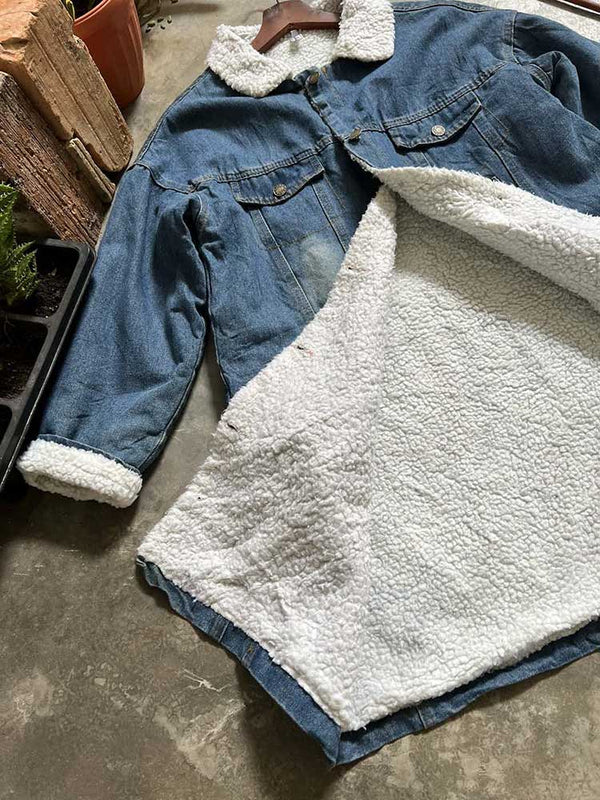 Fleece Lined Denim Coat