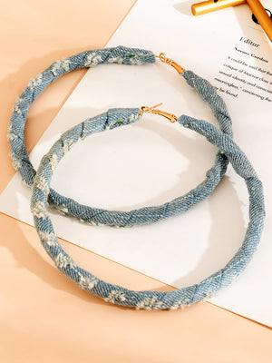 Denim Hoop Earrings