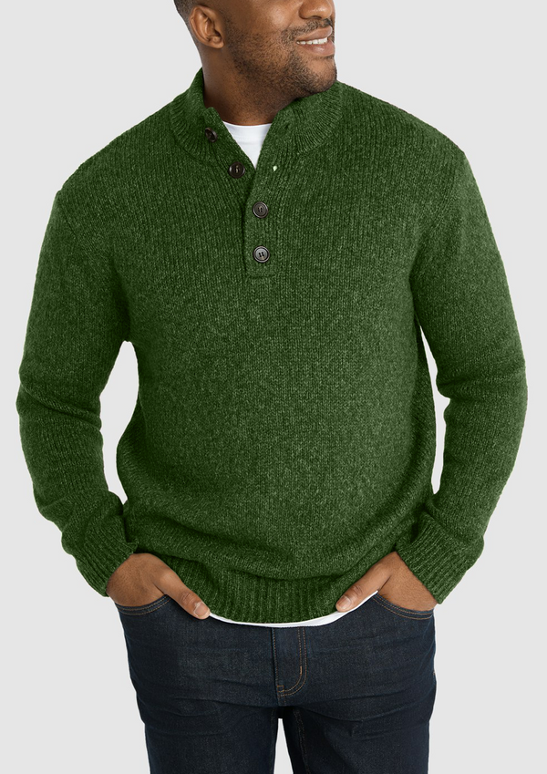 Men's Basic Turtleneck Button Down Sweater