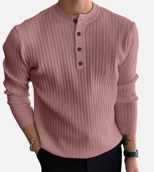 Striped Round Neck Collar Shirt