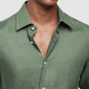 Gentleman's Casual Luxury Touch Cotton Linen Shirt