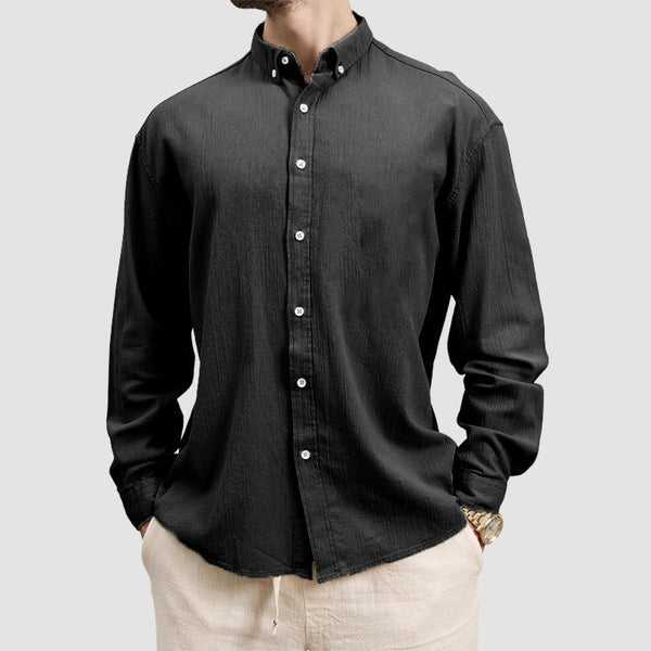 Men's Basic Casual Cotton Linen Shirt