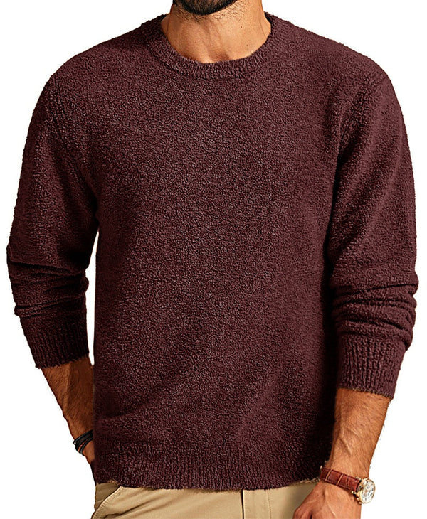 Men's Plush Round Neck Long Sleeve Sweatshirt