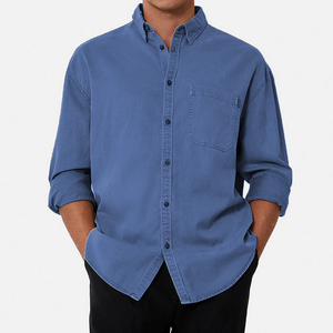 Men's Cotton Basic Cotton Long Sleeve Shirt