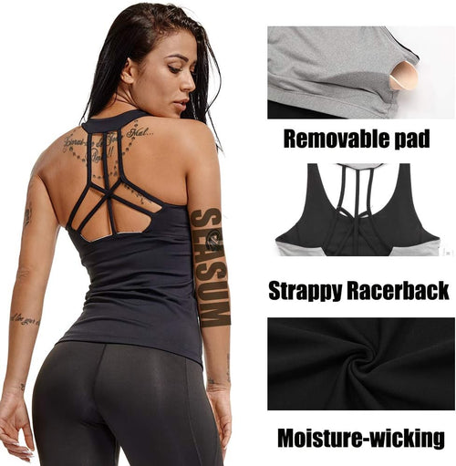 YM & Dancer C40 Women's Longline Sport Bra Seamless Yoga Crop Top Medium-Low Support Workout Bra