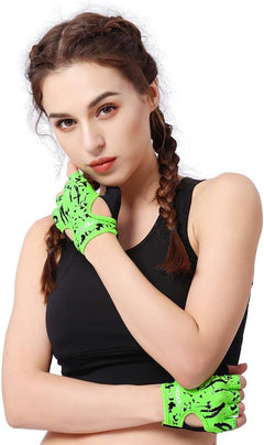 YM & Dancer P85 Woman Half Finger Girl Short Fingerless Gloves for Indoor Yoga Gym Fitness Body Building Training Outdoor Cycling Motorcycle Skate Skateboard Roller Skating Running Exercise