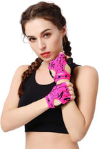 YM & Dancer P85 Woman Half Finger Girl Short Fingerless Gloves for Indoor Yoga Gym Fitness Body Building Training Outdoor Cycling Motorcycle Skate Skateboard Roller Skating Running Exercise