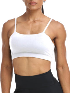 YM & Dancer C40 Women's Longline Sport Bra Seamless Yoga Crop Top Medium-Low Support Workout Bra