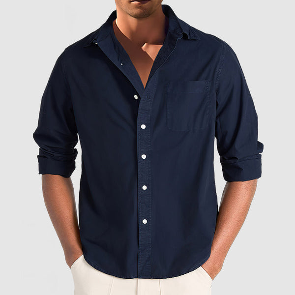 Men's Premium Cotton Basic Long Sleeve Shirt