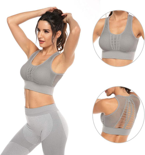 YM & Dancer C40 Women's Longline Sport Bra Seamless Yoga Crop Top Medium-Low Support Workout Bra