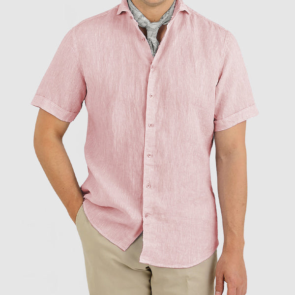 Gentleman's Daily Cotton Linen Short Sleeve Shirt