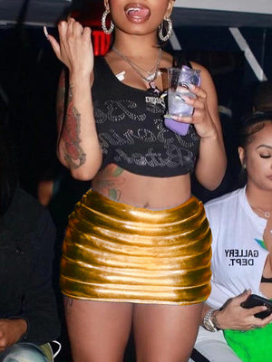 Metallic Mini Skirt