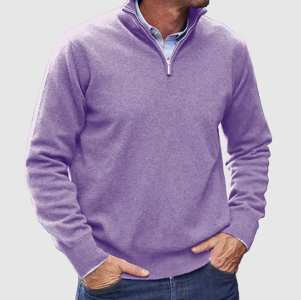 Men's Cashmere Zipper Basic Sweater