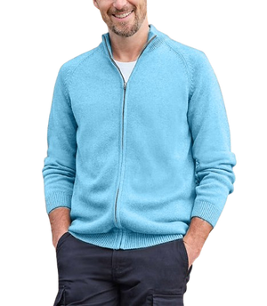 Men's Basic Cotton Zip Sweater