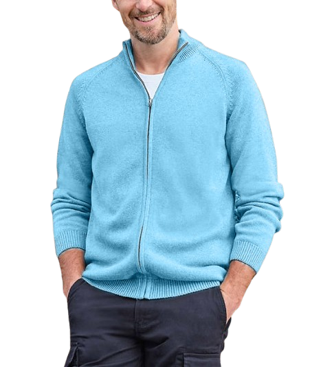 Men's Basic Cotton Zip Sweater